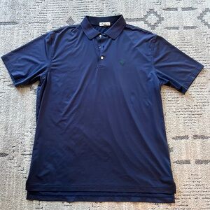 Peter Millar Navy Blue Solid Performance Jersey Golf Polo Size L